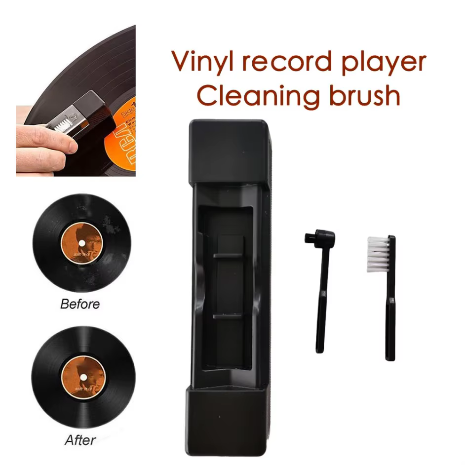 Kit de nettoyage de disques vinyles, brosse anti-poussière, antistatique pour tourne-disques LP