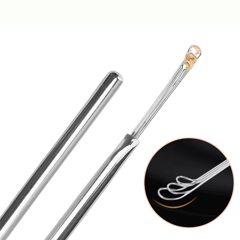 Nettoyeur d'oreille Portable en acier inoxydable, cuillère à oreille, dissolvant de Curette de cire d'oreille, cuillère de nettoyage d'oreille, outil de nettoyage en spirale
