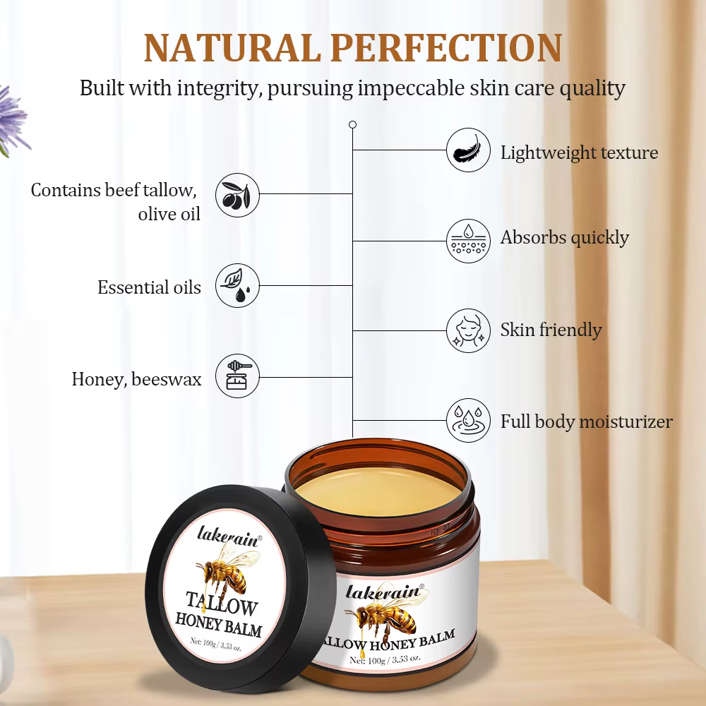 Baume au miel Tallow spécifiquement pour sécheresse et démangeaisons peau hydratante boeuf