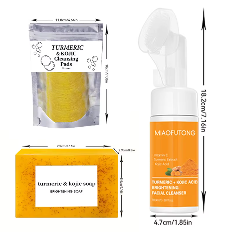 Ensemble nettoyant et savon au curcuma