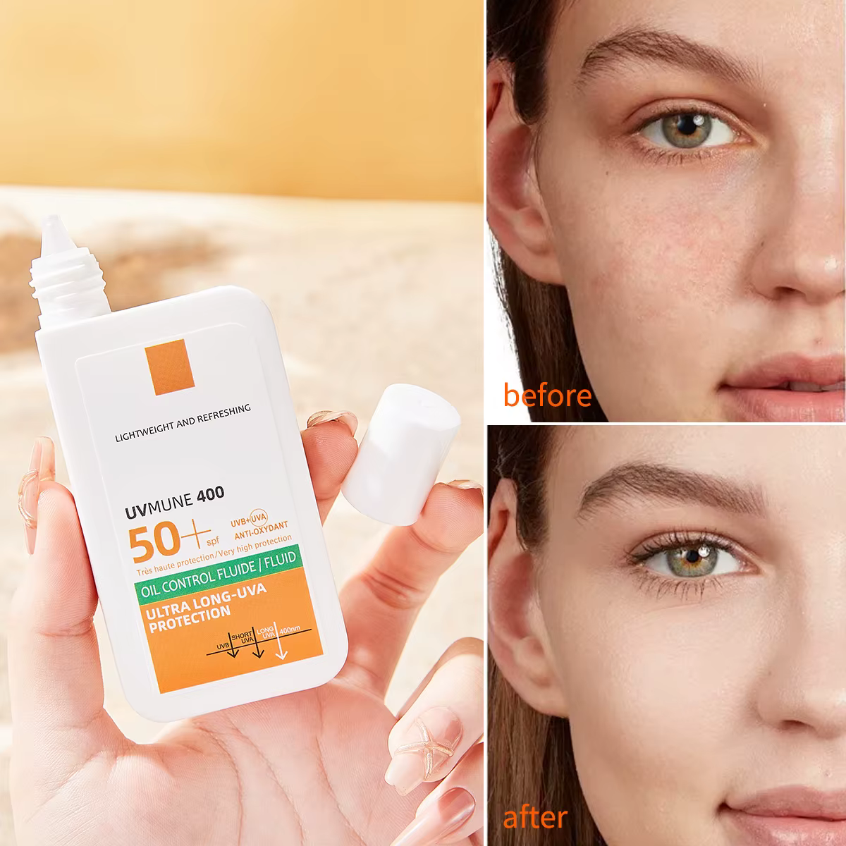 Crème solaire visage longue durée avec une protection UV élevée