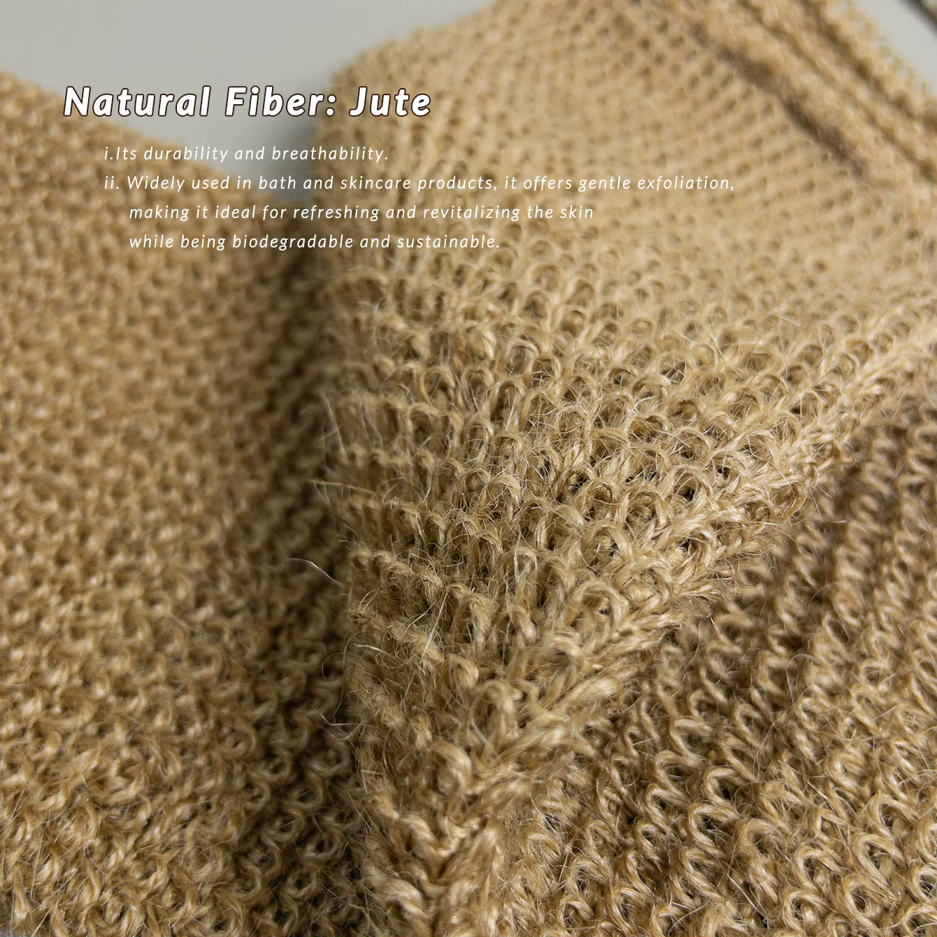 Épurateur de dos exfoliant en Jute naturel