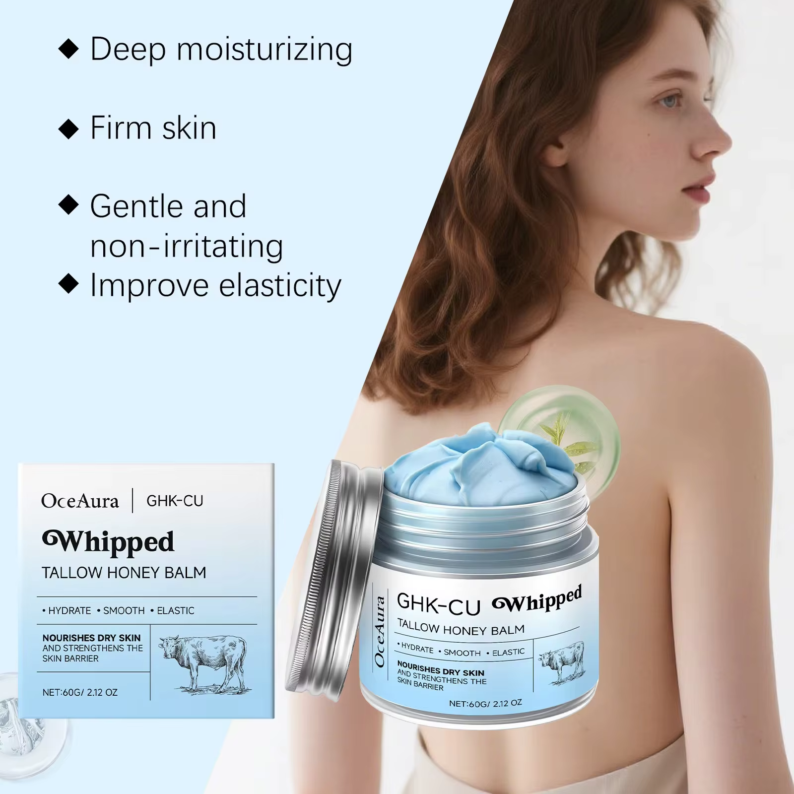 Baume bleu hydratant visage et corps au cuivre (GHK-Cu)