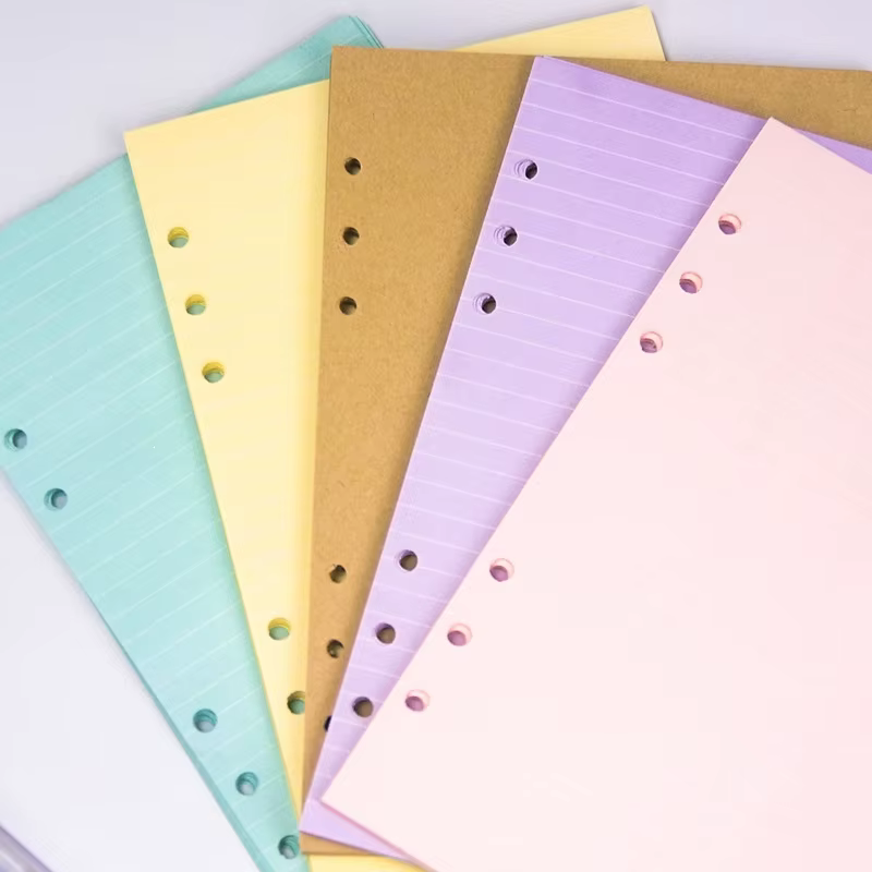 A5 A6 40 feuilles coloré feuilles mobiles cahier recharge spirale classeur Index papier Pages intérieures planificateur quotidien ligne grille Agenda blanc