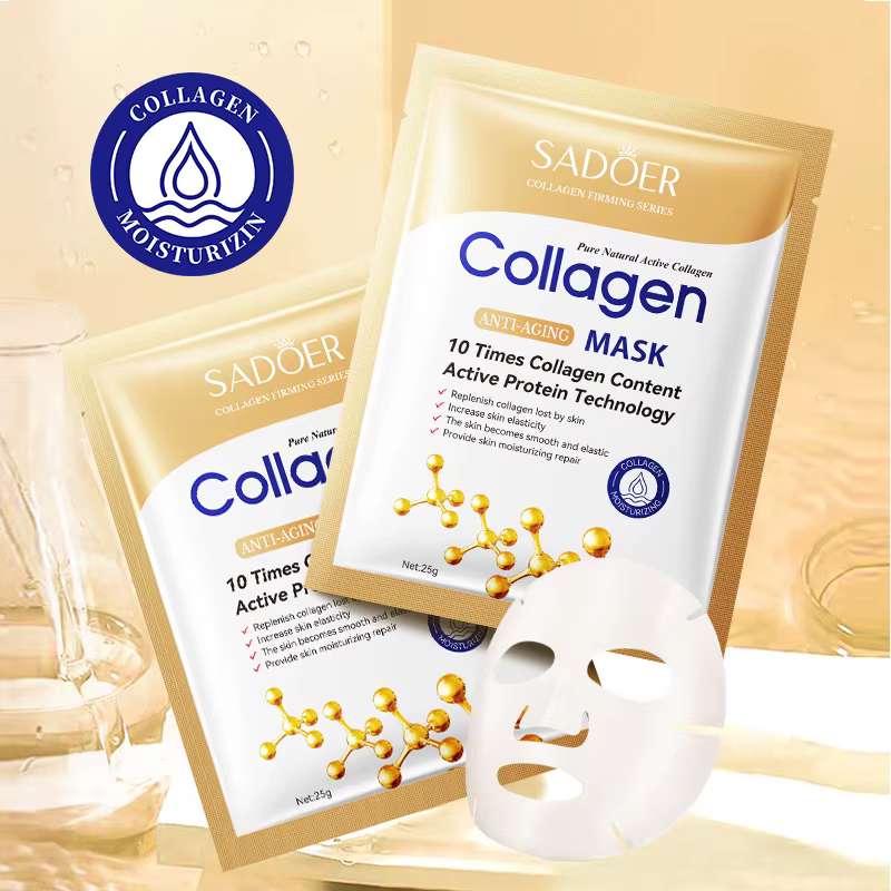 10 pièces Anti-rides collagène masque pour le visage hydratant Anti-âge réparation éclaircissant soin de la peau feuille