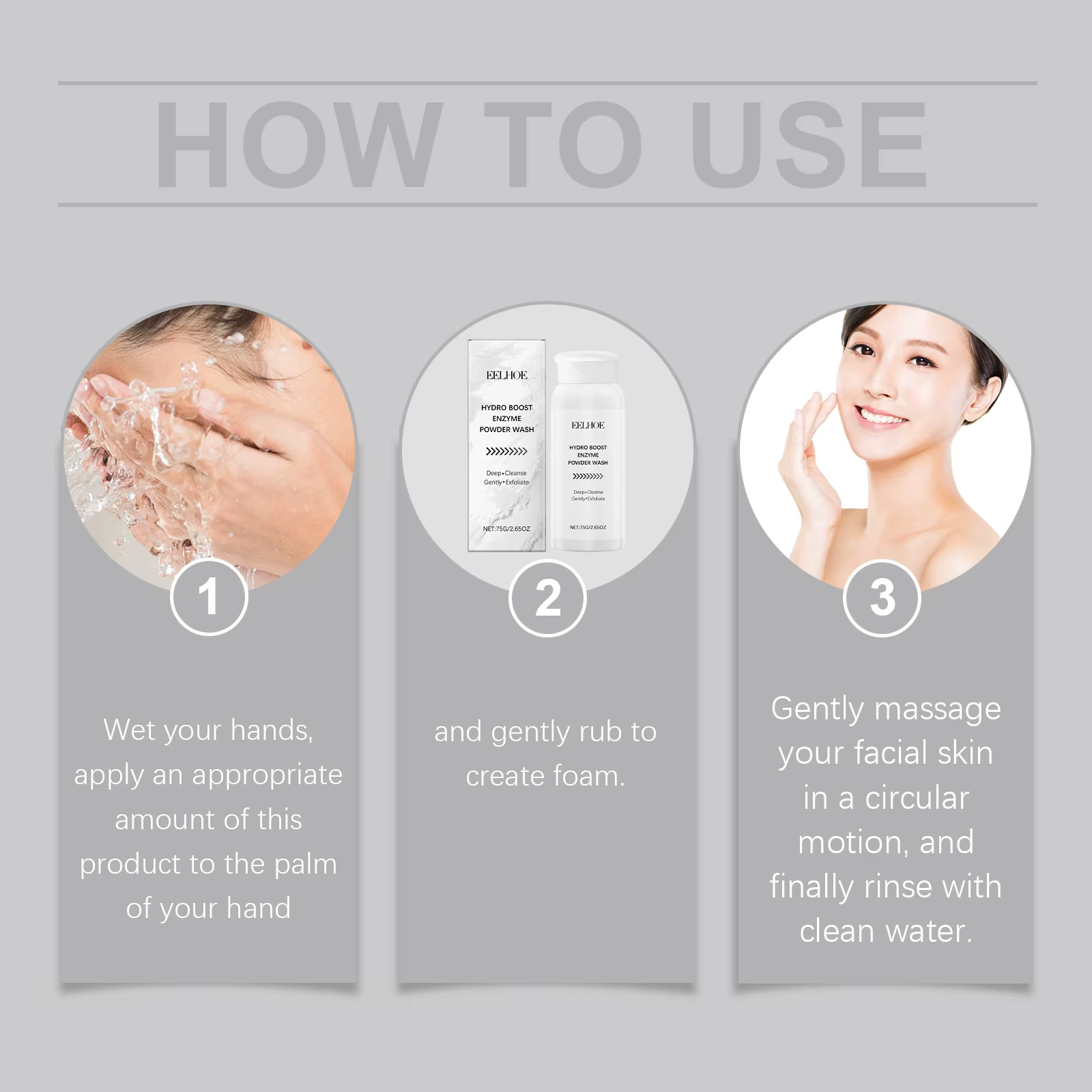 Poudre de lavage du visage enzymatique