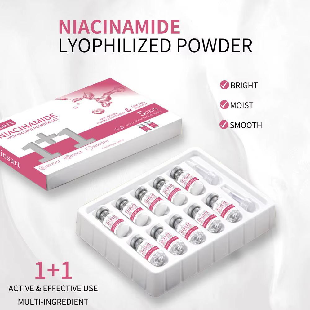 Niacinamide Oligopeptide VC poudre lyophilisée sérum pour le visage Anti-âge éclaircissant Essence hydratante pour tous les soins de la peau