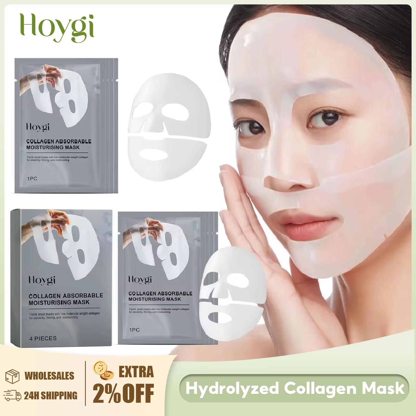 Masque facial au collagène
