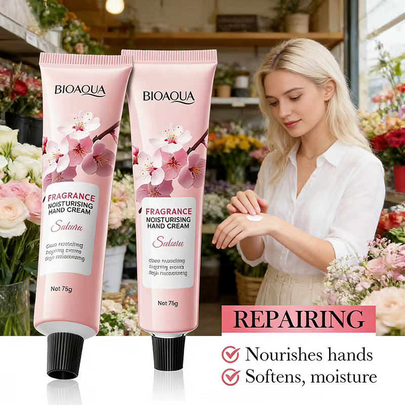 Crème pour les mains hydratante à la fragrance de Sakura BIOAQUA