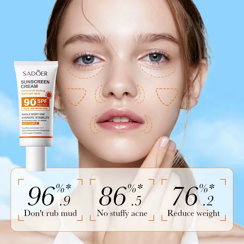SADOER Spf 90 + crème solaire pour visage corps entier utilisation protecteur
