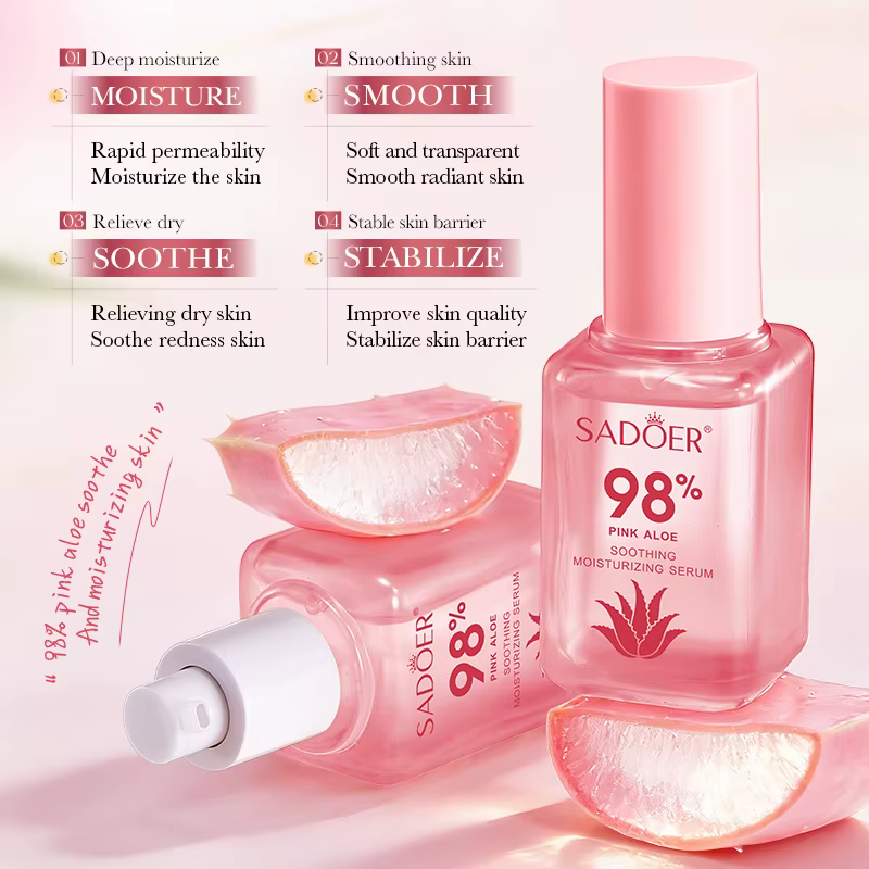 SADOER rose Aloe Vera sérum pour le visage élimination de l'acné hydratant Anti rides Anti-âge