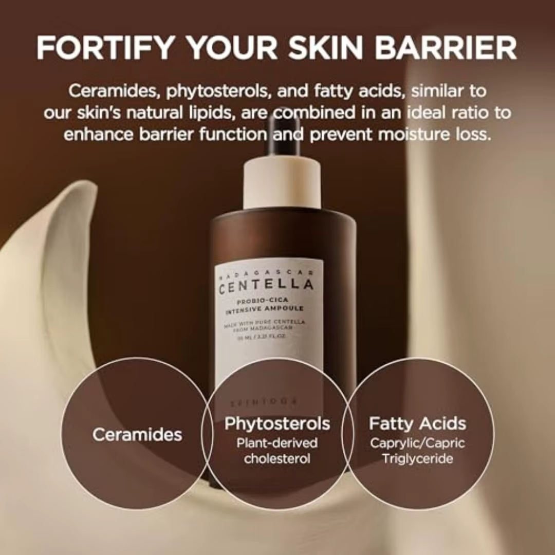 Probio Cica Intensive Ampoule Centella Sérum Réparateur Visage Peau Abîmée Barrière Cutanée Apaisant Rougeurs Peaux