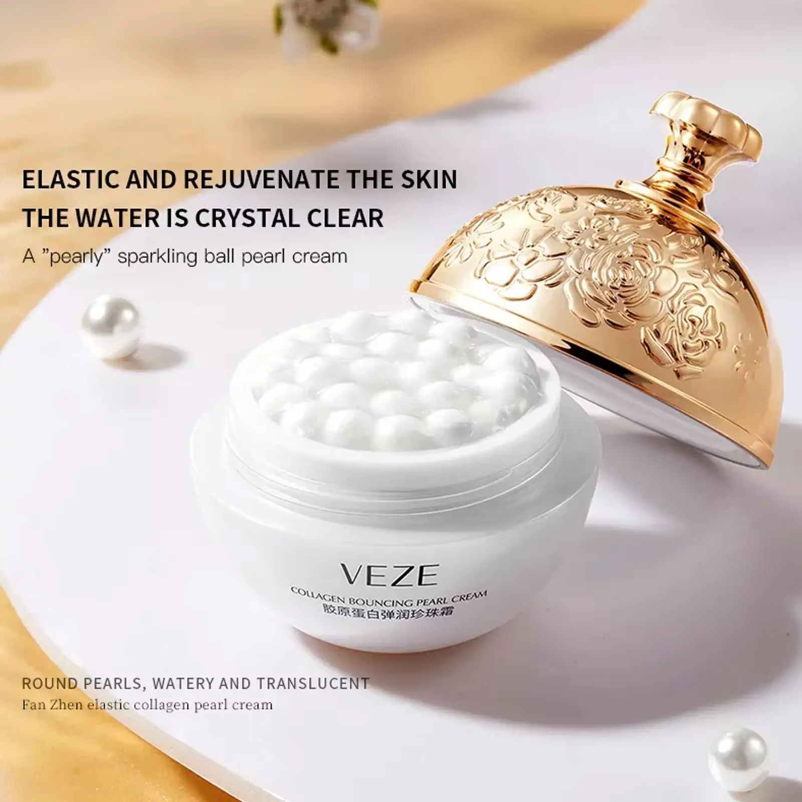 Crème pour le visage au collagène et aux perles