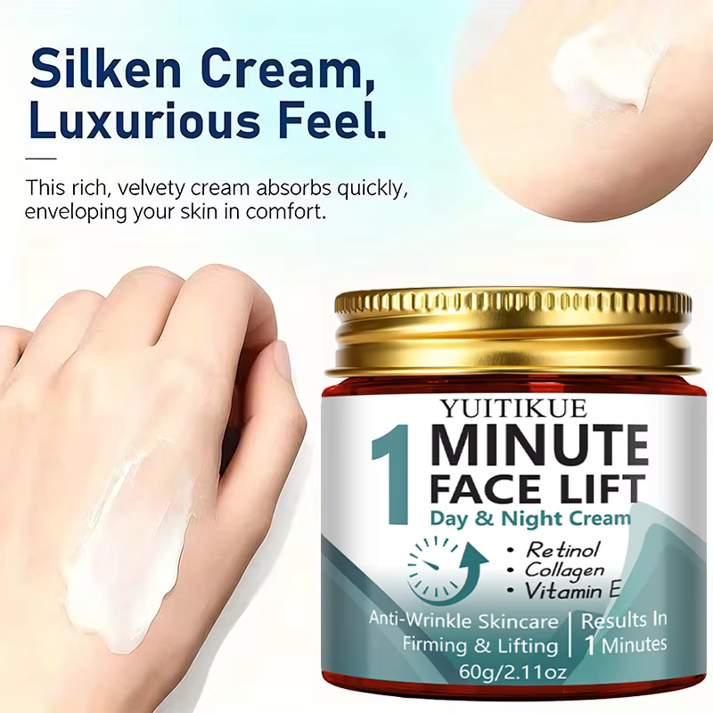 Crème de jour et de nuit liftante pour le visage de 1 minute
