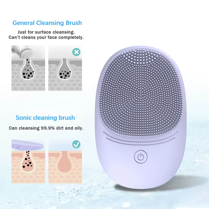 Nettoyant pour le visage électrique en silicone souple