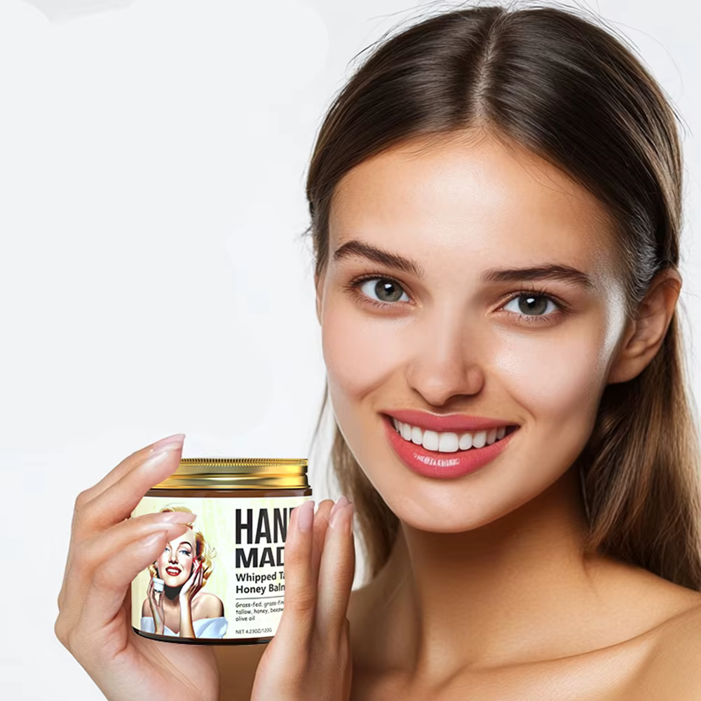 Crème Visage Fouettée au Suif et au Miel Faite Main ENVISHA – Hydratante