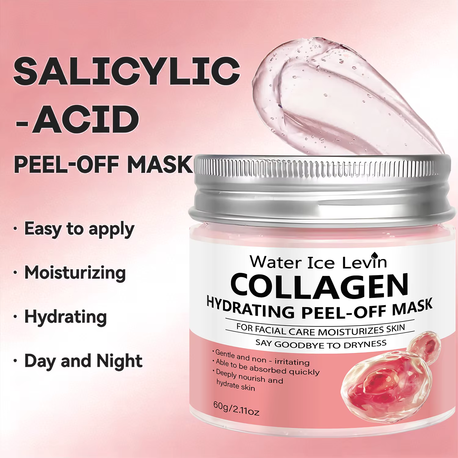Masque peel off au collagène et acide hyaluronique