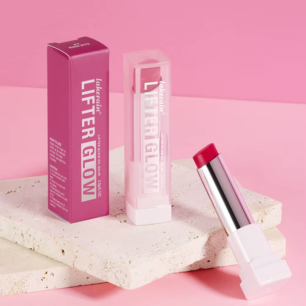 Baume à lèvres Lifter Glaze Oil Balm avec acide hyaluronique et mélange d'huile hydratante avec 24 heures de maquillage rose brillant hydratant lisse