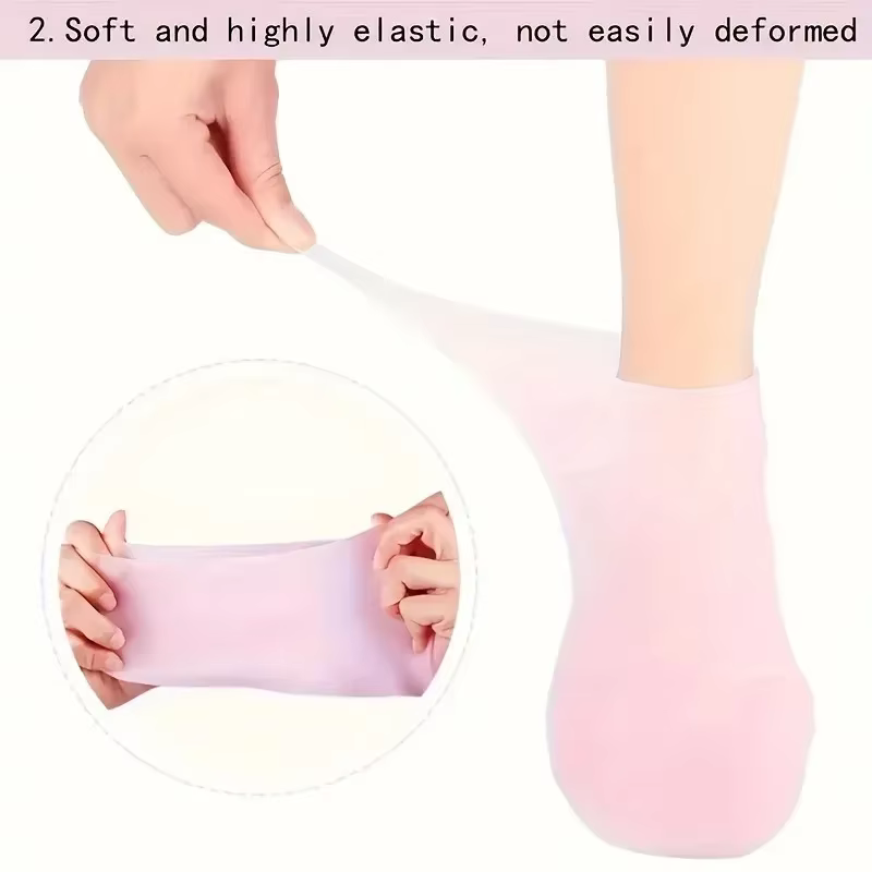 Chaussettes hydratantes en silicone élastique pour les pieds secs et gercés
