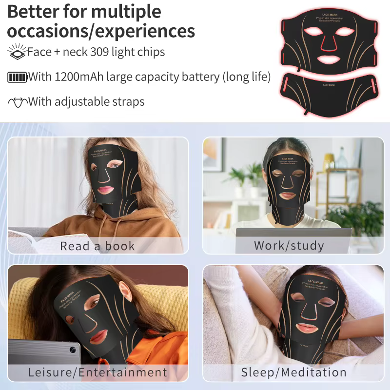 Masque LED pour le visage et le cou