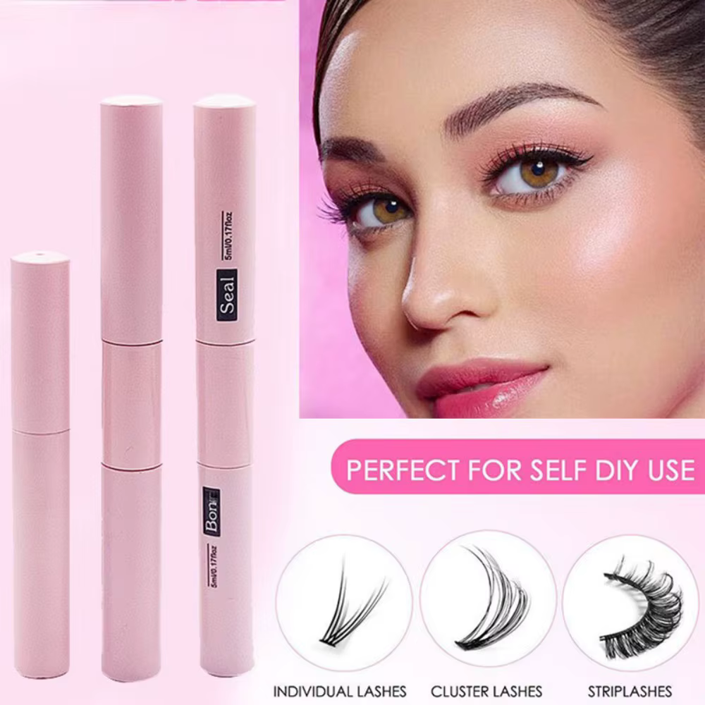 Kit de pincettes et dissolvant de colle pour cils individuels, 10ml, tenue Super forte, pour extensions de cils et dissolvant de colle, 5ml