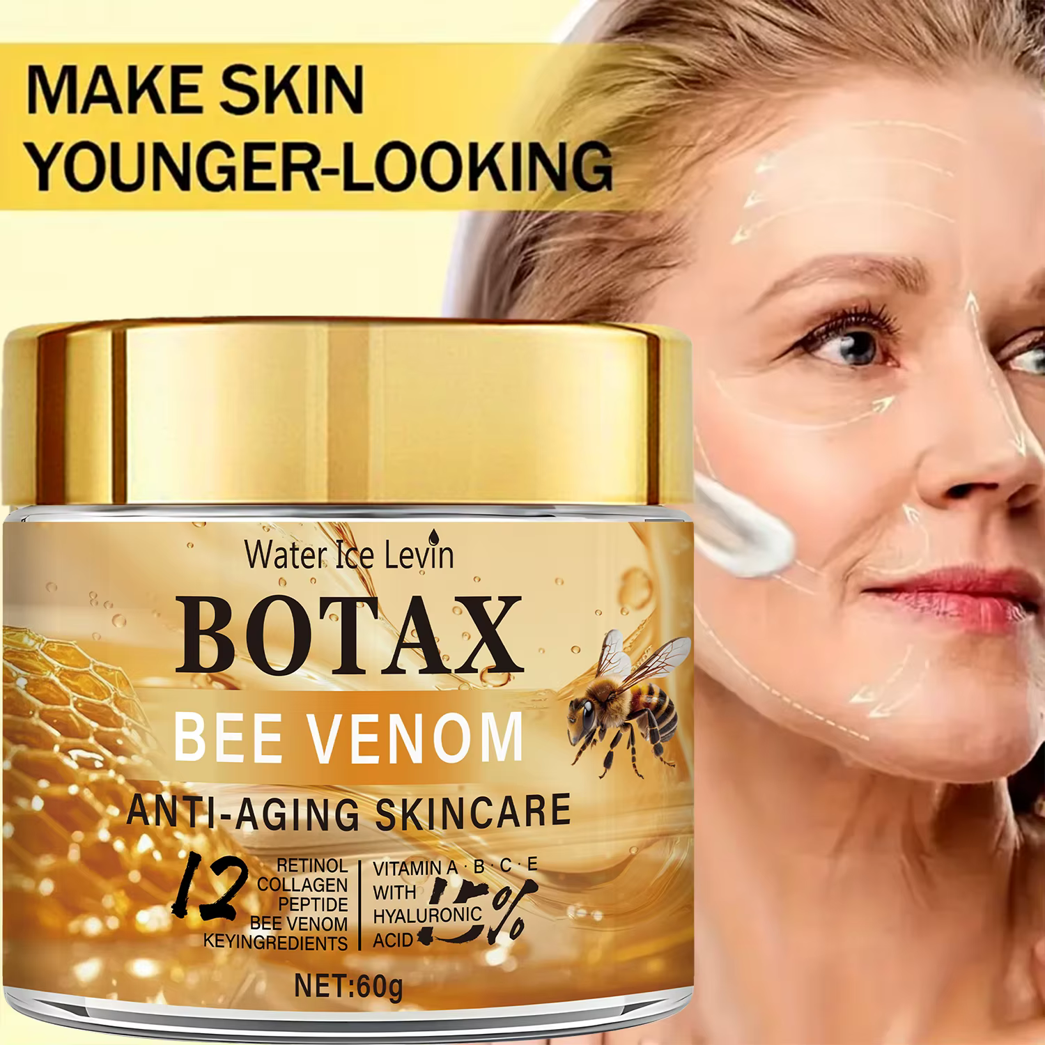 Crème Visage aux Peptides et Venin d'Abeille - Hydratation Repulpante