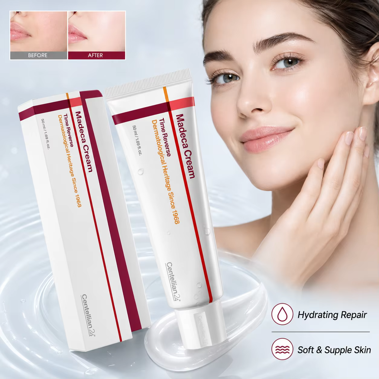 Crème hydratante raffermissante pour le visage Centellian 24, 50 ml, soin anti-âge hydratant pour les rides, les ridules, les peaux sèches, beauté quotidienne