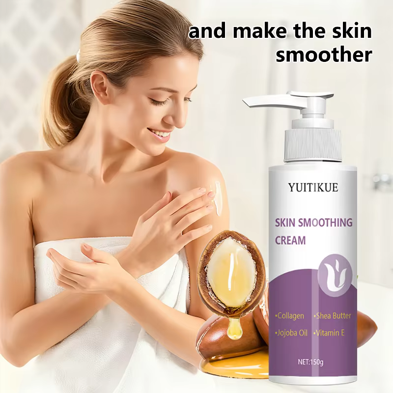 Crème lissante pour la peau au collagène et au beurre de karité 150g - Formule à absorption rapide non grasse pour une