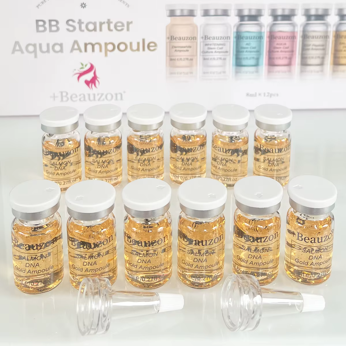 8ml Original Beauzon saumon ADN or Ampoule Niacinamide sérum Kit Booster peau soins du visage Essence hydratante