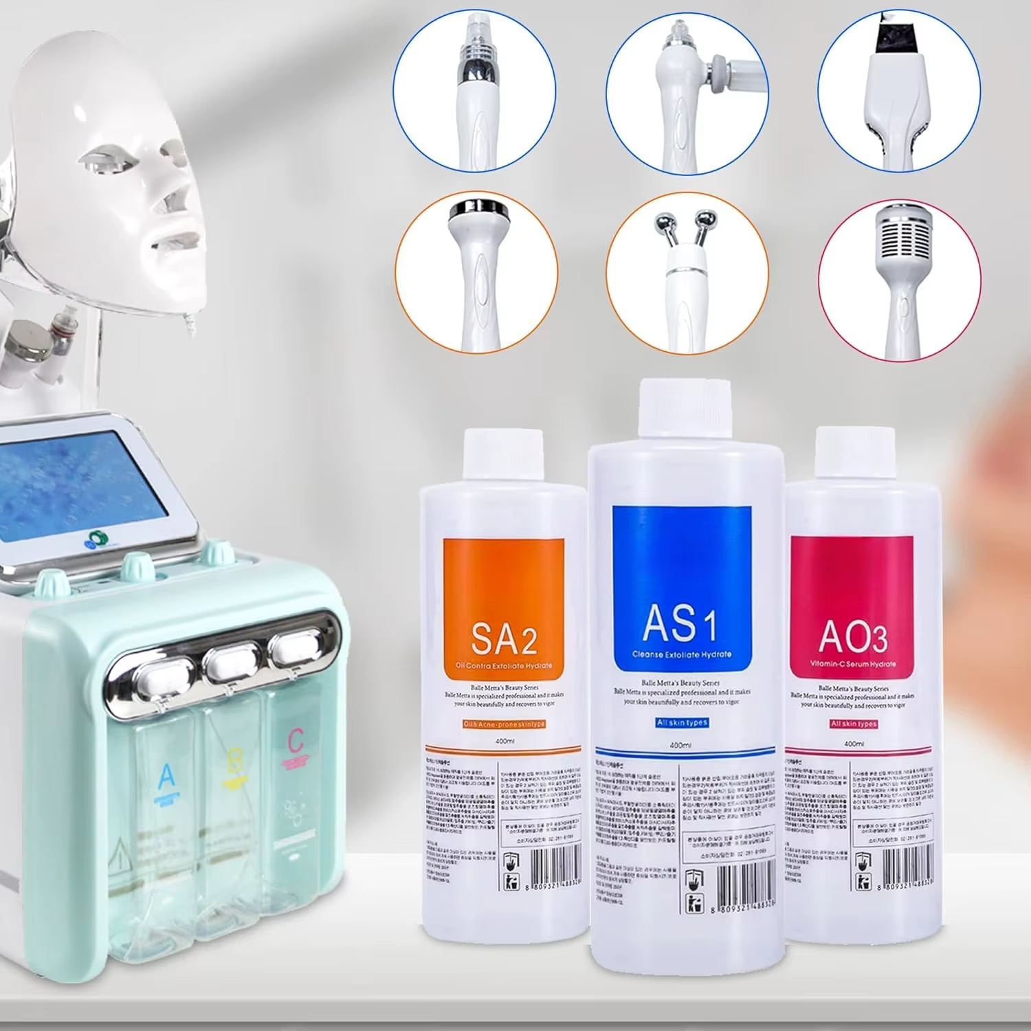 Solution hydratante AS1 SA2 AO3 pour Machine faciale à hydrogène et oxygène