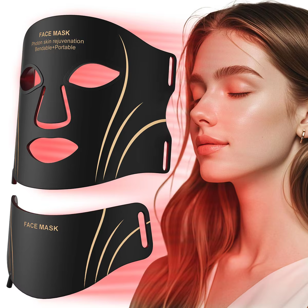 Masque LED 7 couleurs pour le visage et le cou