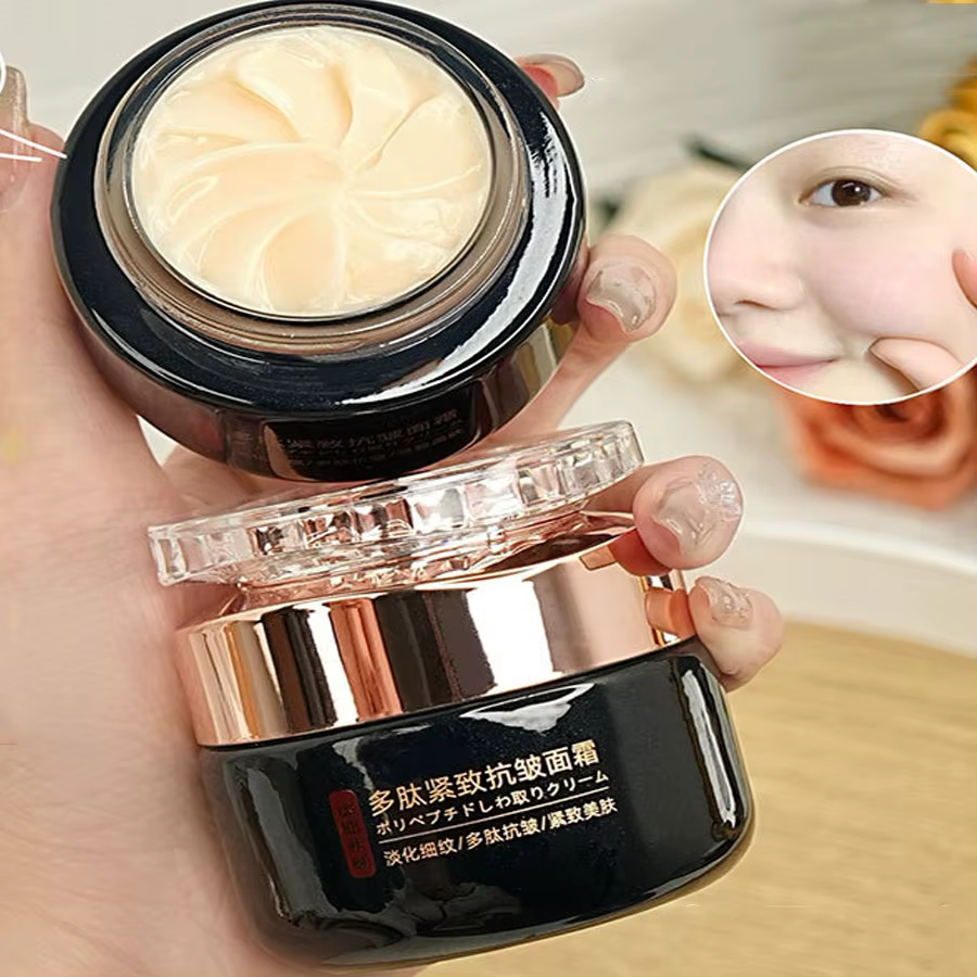Crème Visage Anti-Rides Raffermissante au Polypeptide Hydratation Profonde Éclaircissante Peau Terne Minimise les