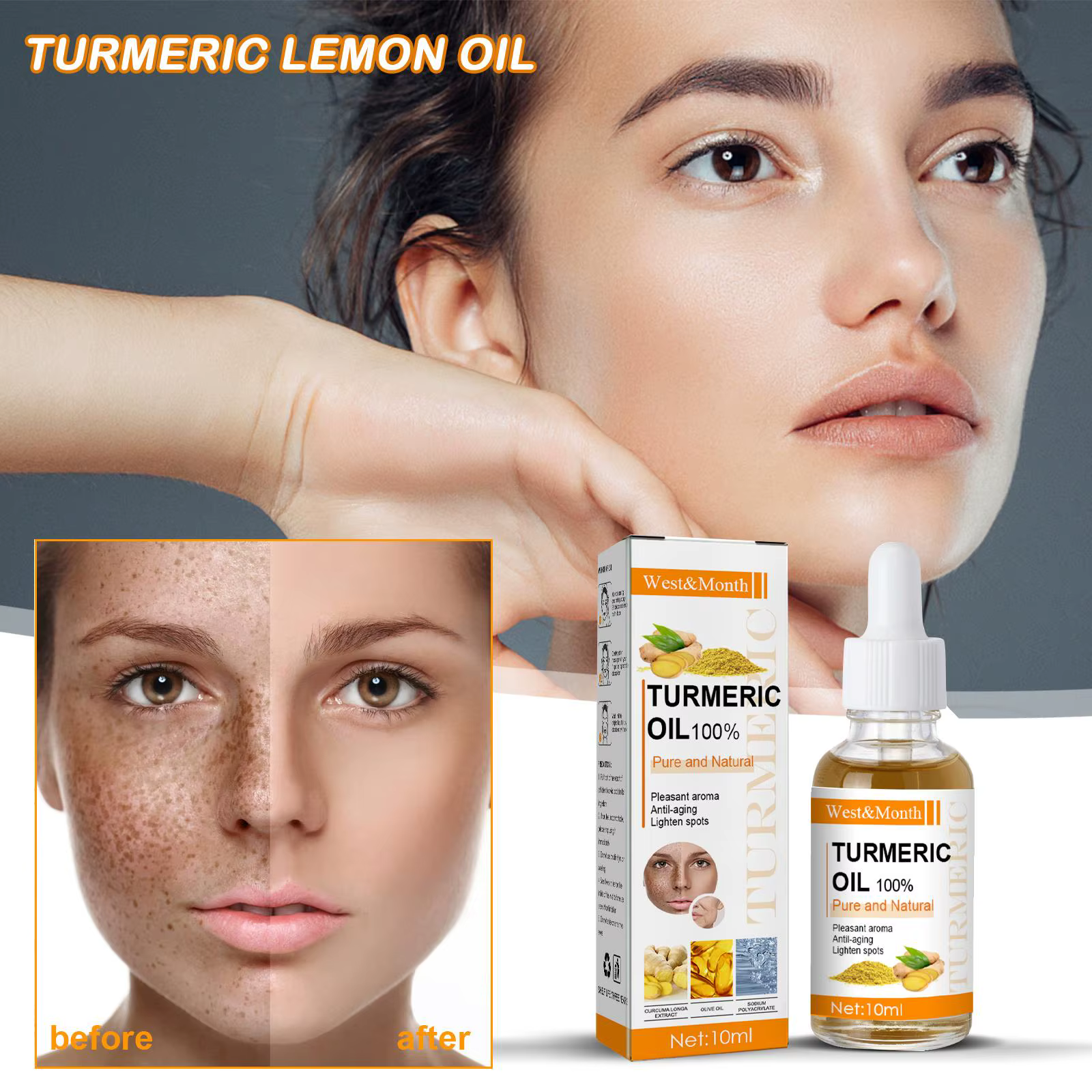 Sérum éclaircissant pour le visage au curcuma