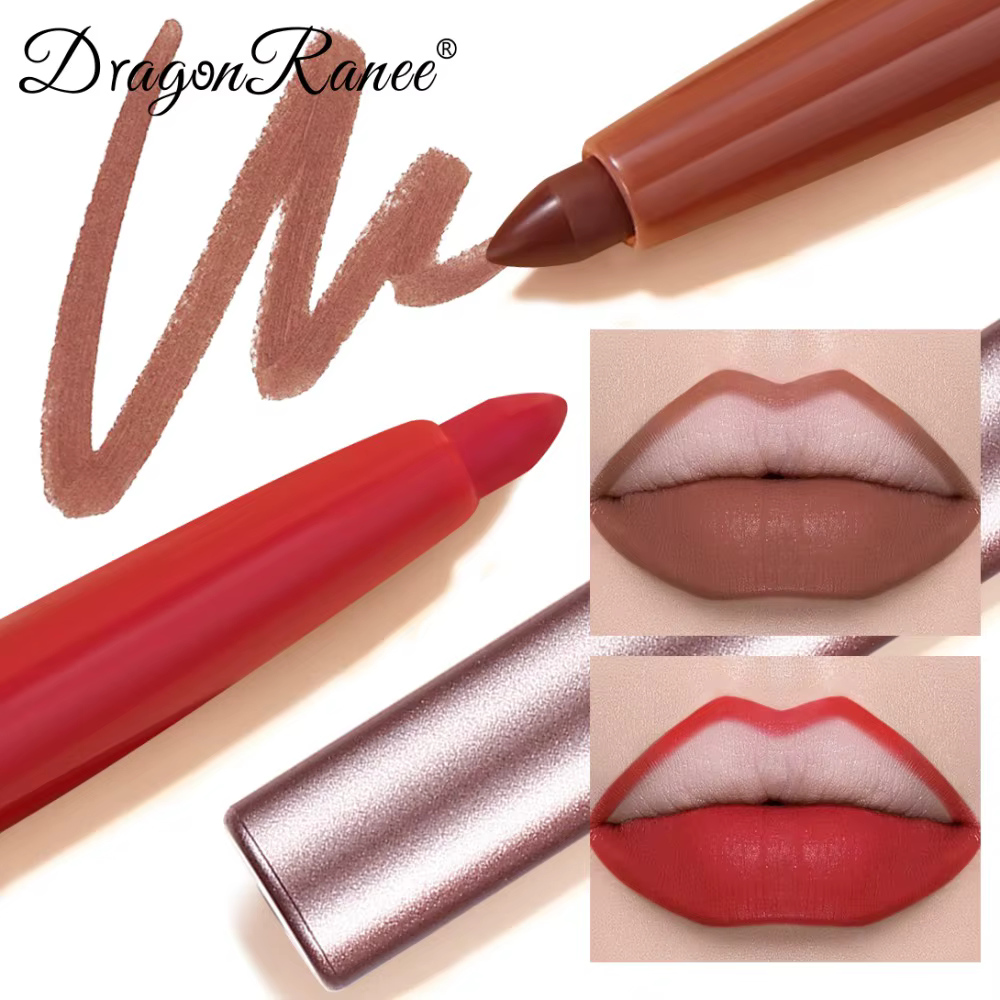 Crayon à lèvres mat mauve longue tenue, waterproof, non-collant, contour des lèvres velours, maquillage naturel lisse