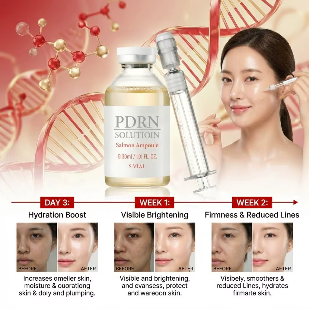 Ampoule Sérum ADN de Saumon PDRN Soin Avancé Réparation Profonde Renouvellement Éclat Tonifiant Renforcement de la Barrière Raffermissant Essence Visage Coréenne