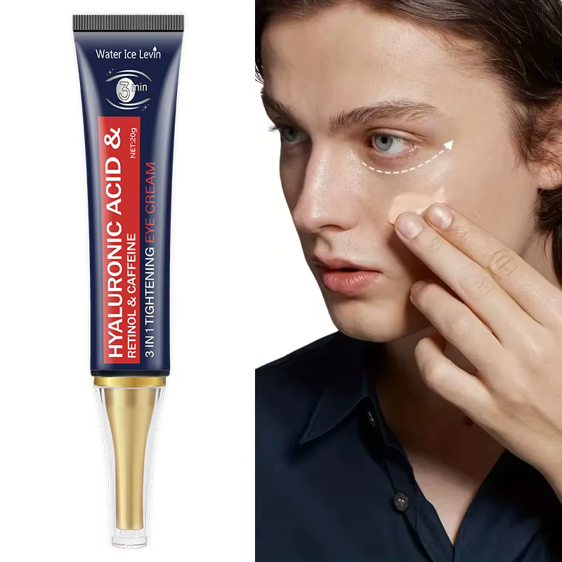 Crème pour les yeux à la caféine et au rétinol avec acide hyaluronique - Formule anti-allergique et hydratante qui