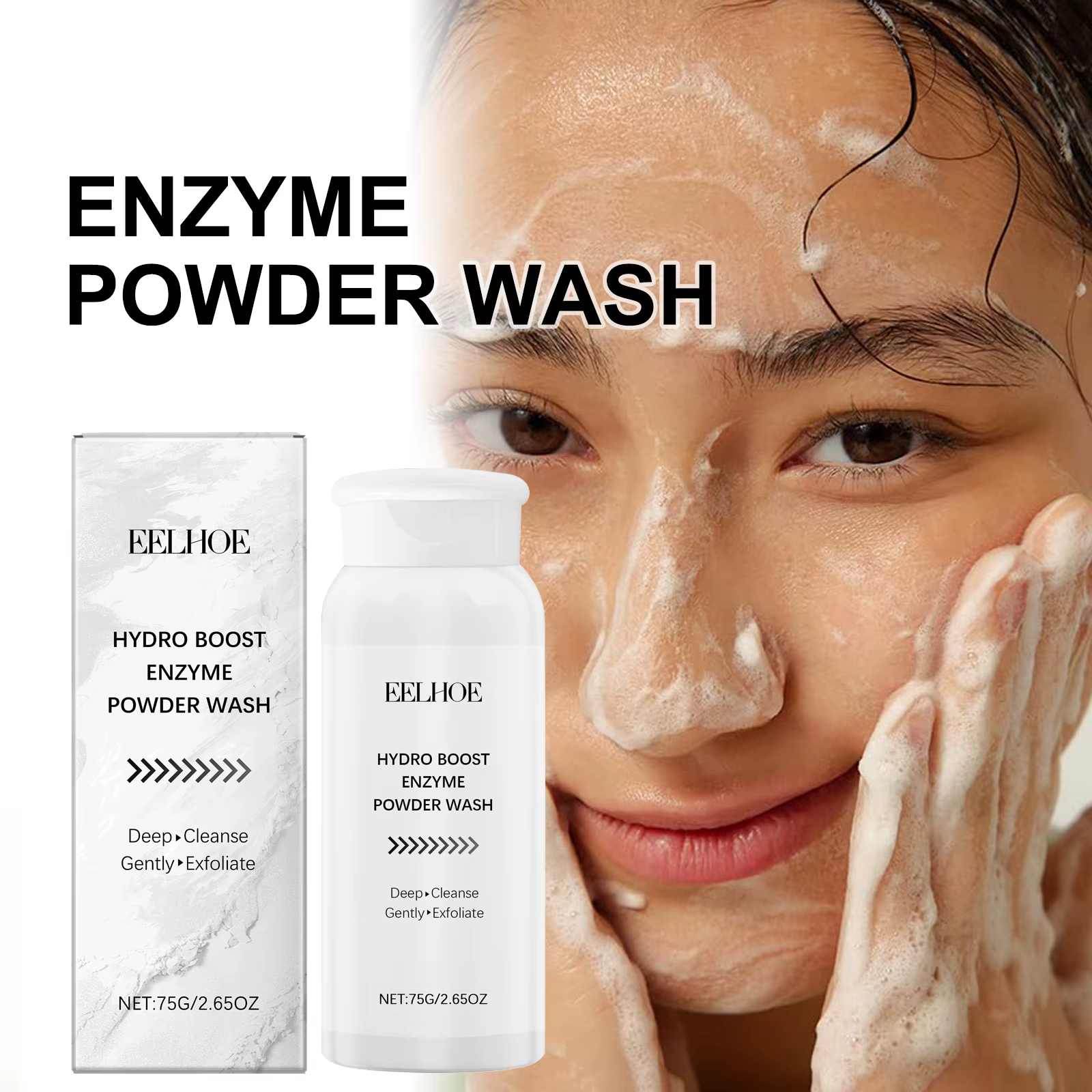 Poudre de lavage du visage enzymatique