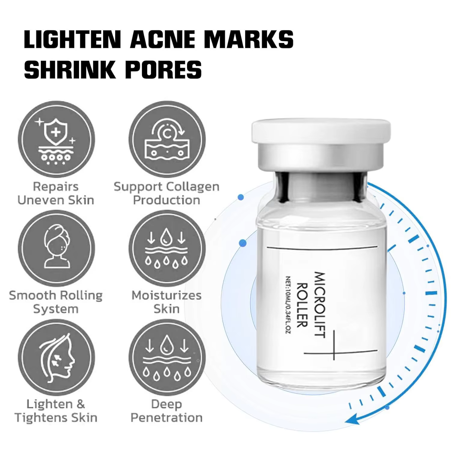 Système de micro-infusion beauté (1 applicateur + 2 sérums) - Kit lissant pour la peau à base de peptides hydratants et