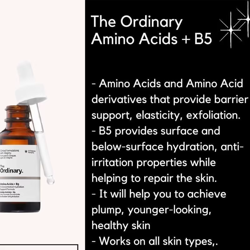 The Ordinary Amino Acids + B5 30ml – Formule Concentrée Hydratante – Acides Aminés-B5