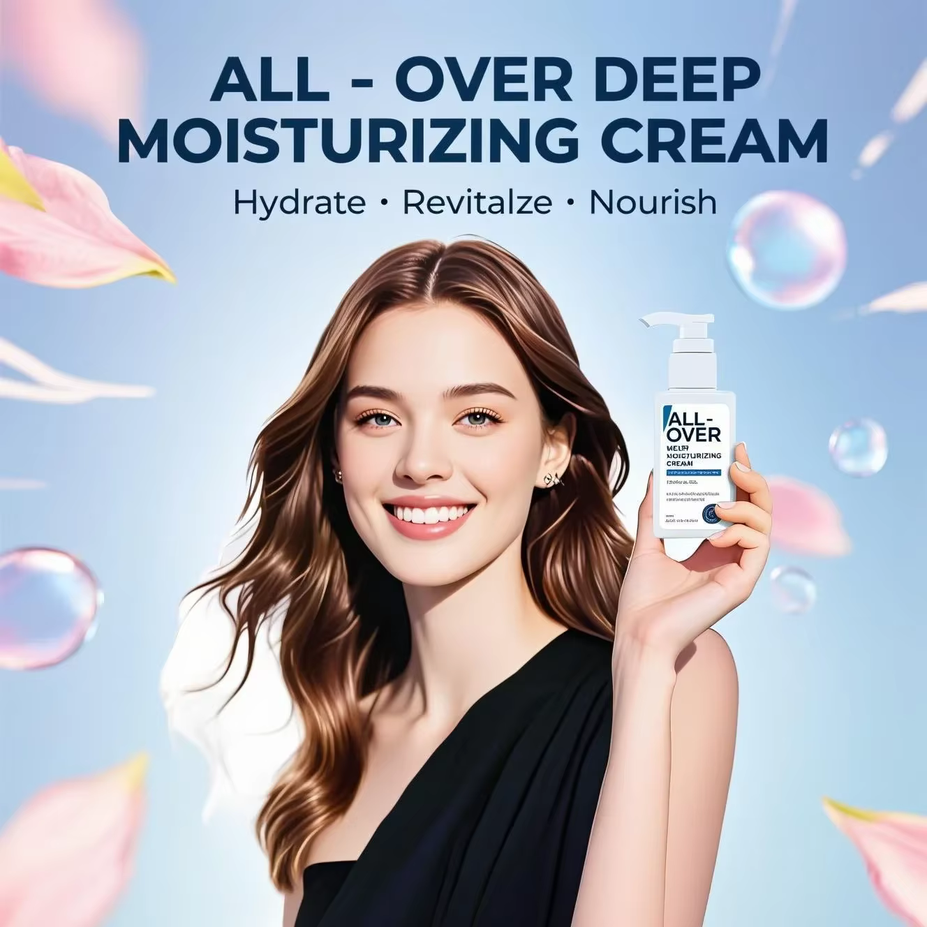 ALL-OVER crème hydratante en profondeur 100ml 5% urée acide hyaluronique hydratation peau sèche gercée Absorption rapide visage corps soins des mains
