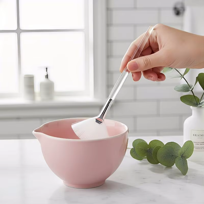 Pinceau pour masque facial en forme d'éventail – Applicateur à poils doux pour masques à l'argile