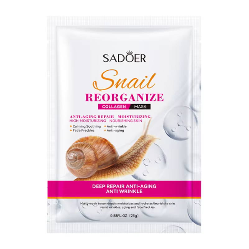 5 pièces SADOER escargot collagène masque Facial raffermissant hydratant éclaircissant