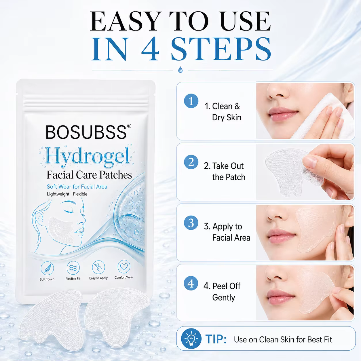 1 Paire de Patchs Hydrogel pour le Soin du Visage