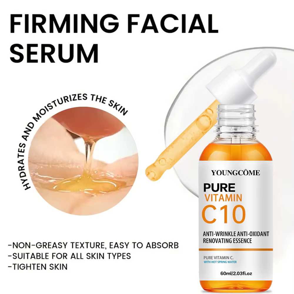 Vitamine C Essence pour le visage acide hyaluronique peau foncée éclaircir sérum estompe les ridules hydratant