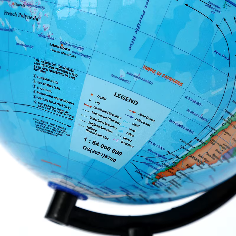 Globe éducatif pour l'enseignement, carte du monde anglaise HD avec 360, 1 pièce ° Rotation, outil d'apprentissage de la géographie de bureau standard