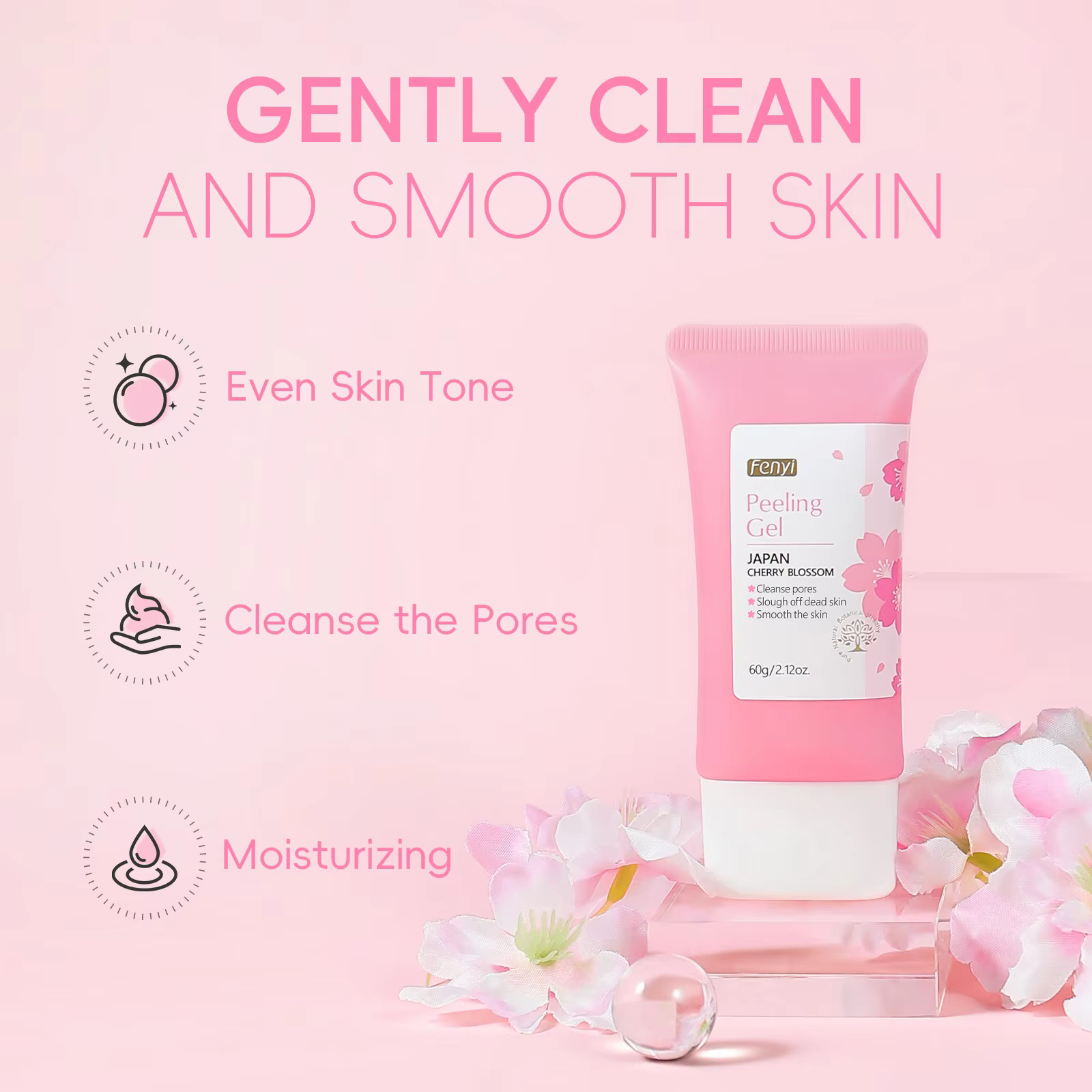 Sakura visage nettoyage en profondeur Gel exfoliant soins de la peau blanchissant hydratant réparation gommage