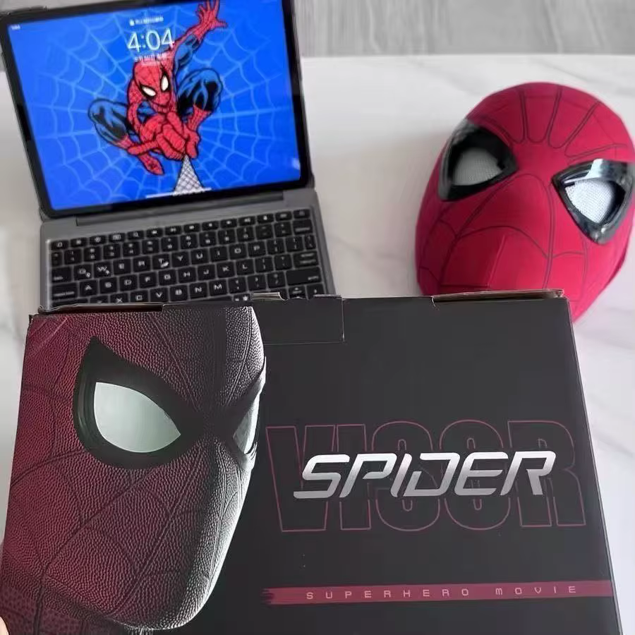 Masque Spider-Man à yeux mobiles, respirant, intégral, accessoire de cosplay, pour fête d'Halloween, mascarade, coiffe de super-héros, cadeau