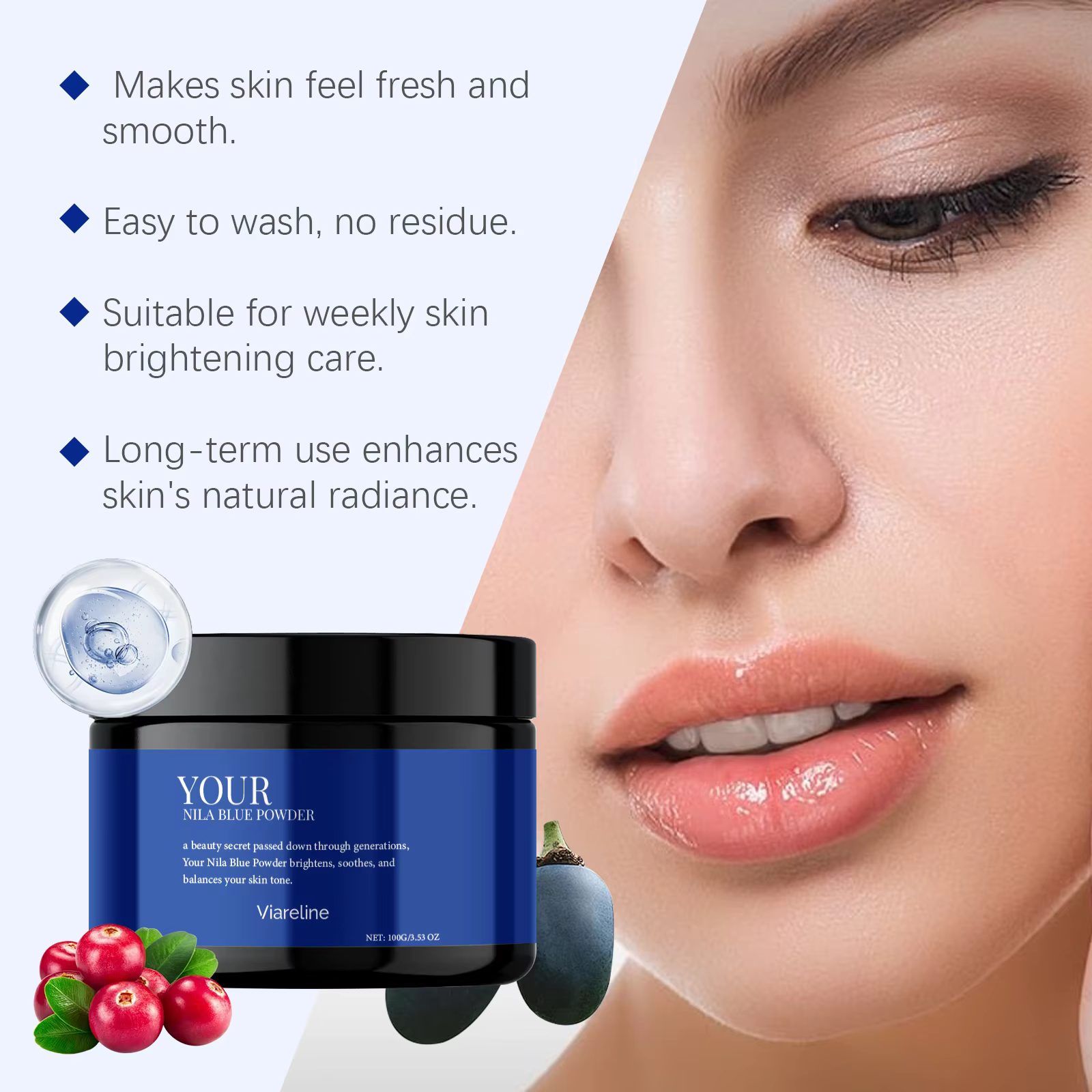 Masque facial hydratant en poudre