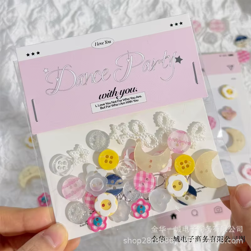 10 pièces/sac Kawaii coréen Ins Style bricolage bouton crème pour compte à main matériel de décoration cerceau de cheveux décoration bouton accessoires