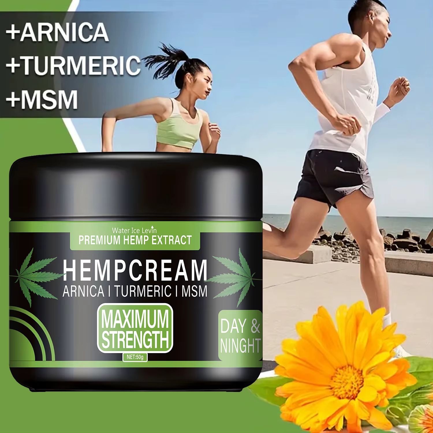 Crème d'extrait de chanvre premium à l'arnica